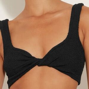 Hunza G Twist Front Bikini Top Black One Size